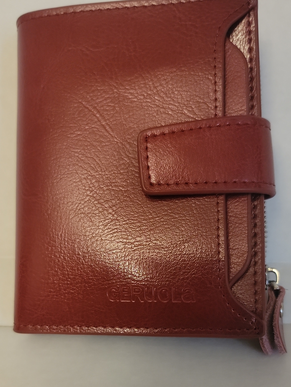 Geruola Men's Leather Bifold Wallet - Red